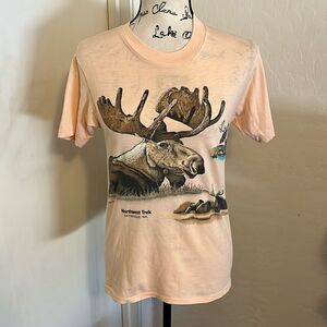 Vintage 1980’s Nature Moose Northwest Trek Graphic Shirt Boho Animal Wildlife